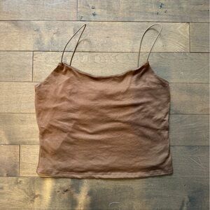 Gaze Chocolate Brown Spaghetti Strap Top